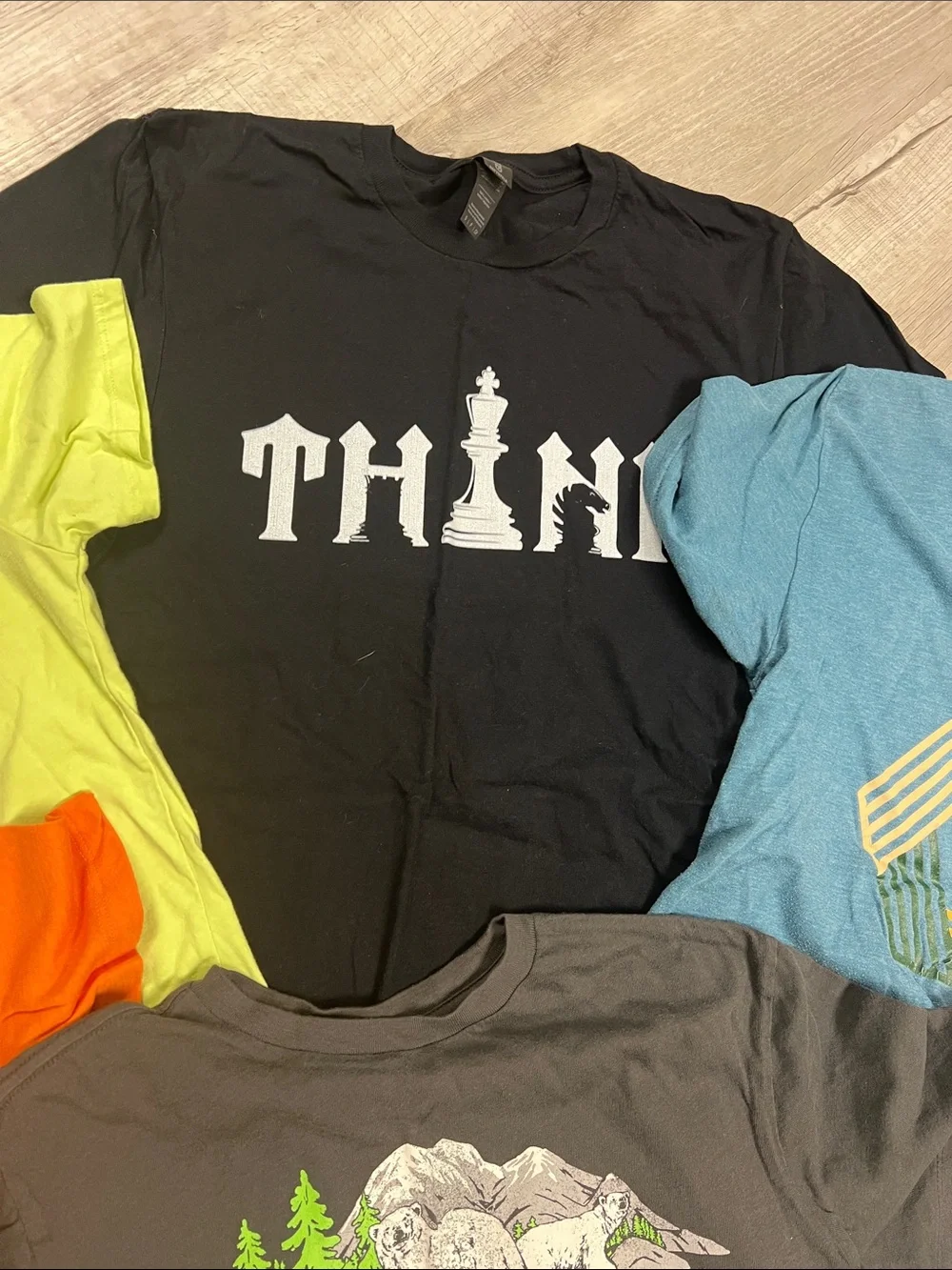 Lot of 5 Graphic Kids T-Shirt - Black sz 14/Large